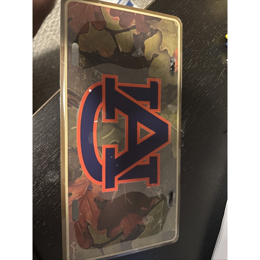 Auburn Tigers Logo Metal Car Tag License Plate - Color Camo‎ Pattern Brand New